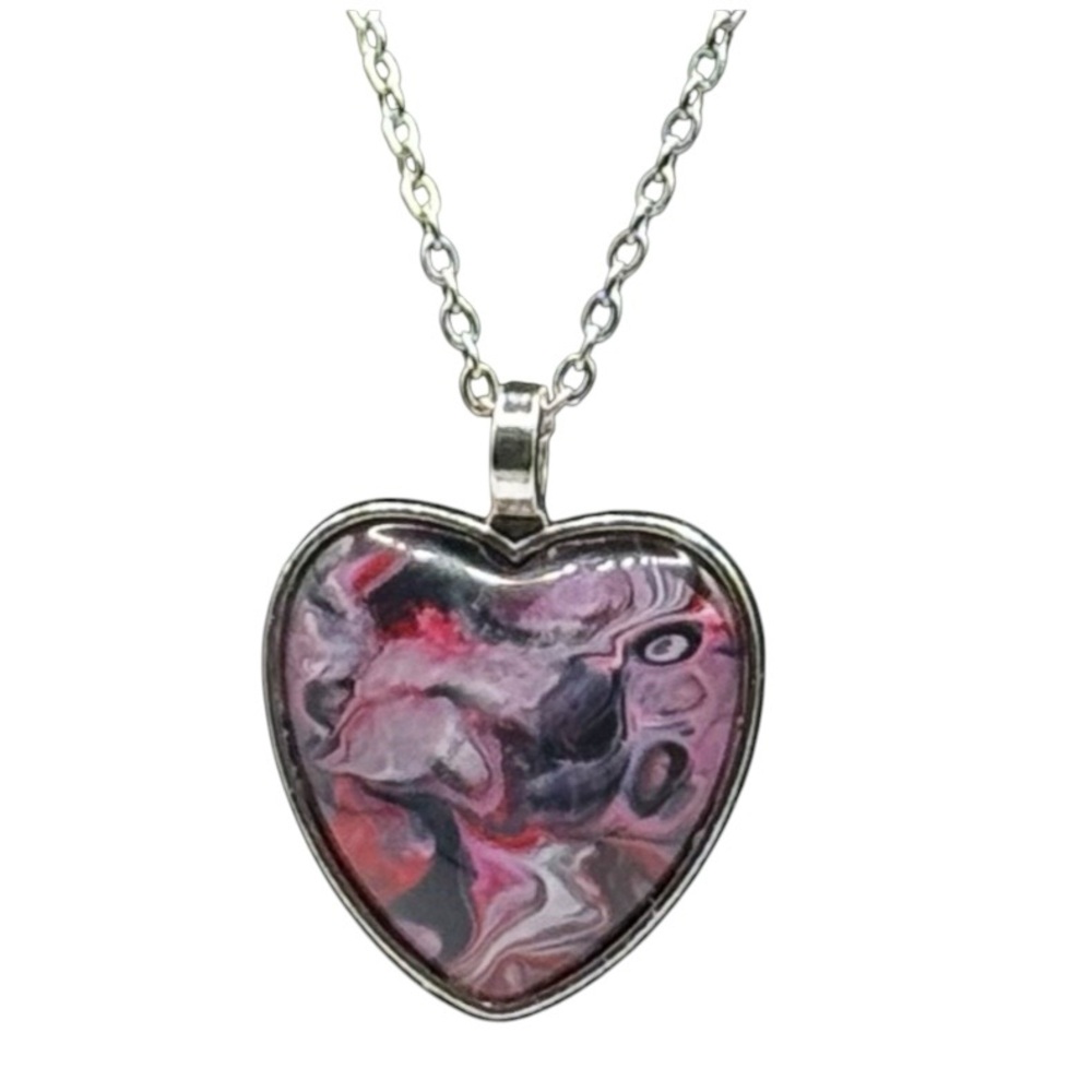 Heart Shaped Red and Blue Nacklace